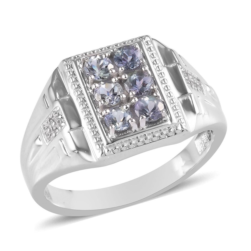 Men’s 1.25 Ctw Peacock Tanzanite And Zircon Ring